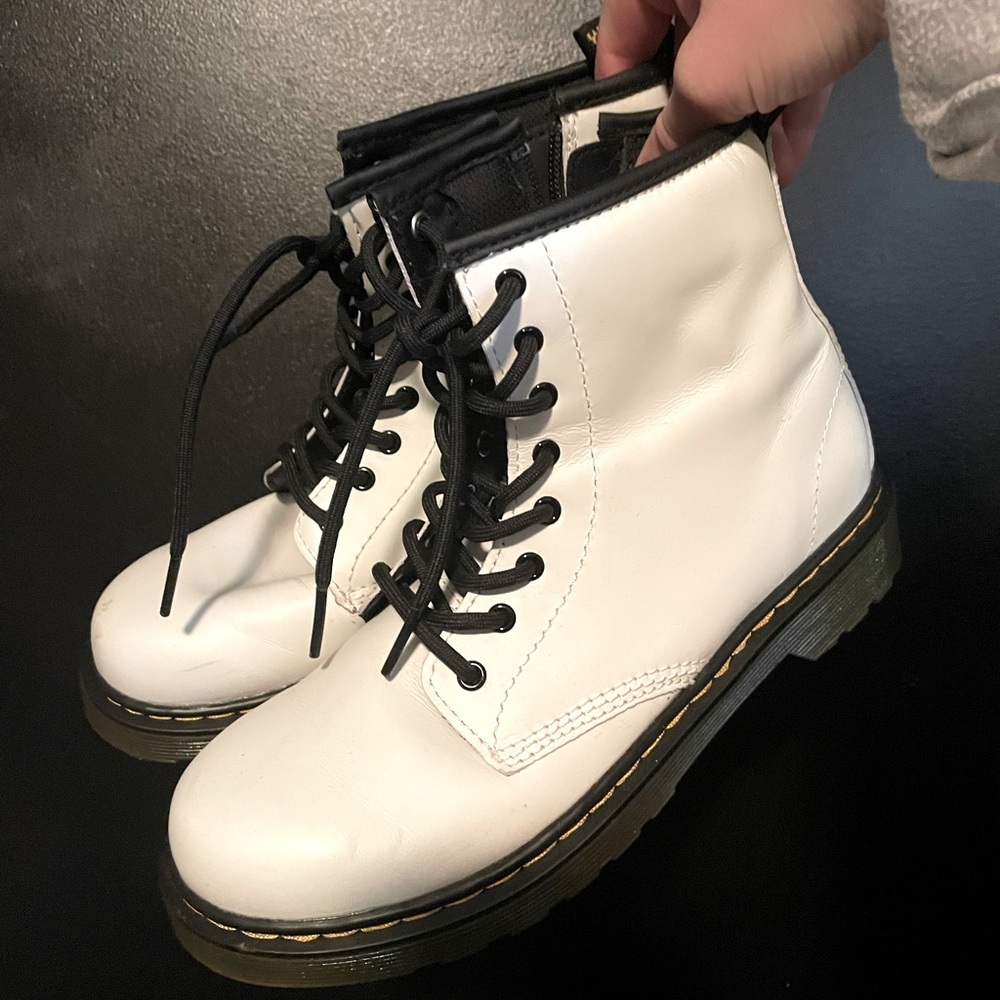 White Doc Marten Boots Big Kid Size 4